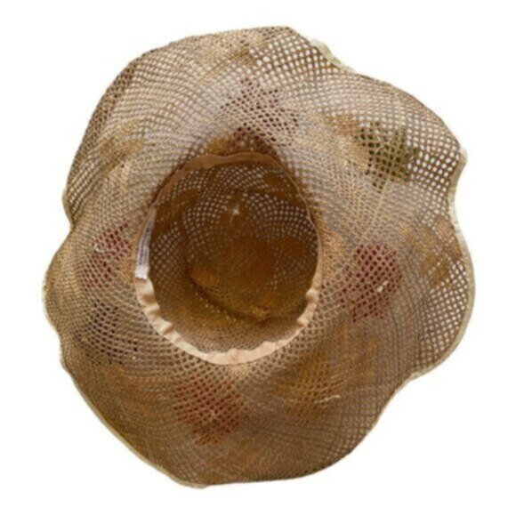 Made In Italy Expressly for Alexander's Vintage Flower Decorated Straw Hat - Picture 9 of 14